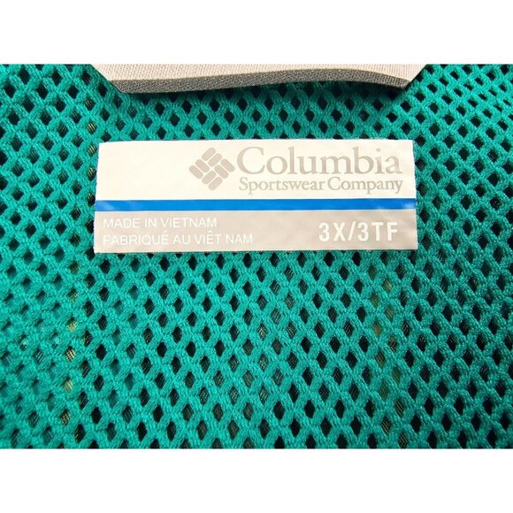 Colmbia Size 3X Mens Green Check Omni Shade Back Vent Logo Tag Polyester Shirt - Picture 4 of 12